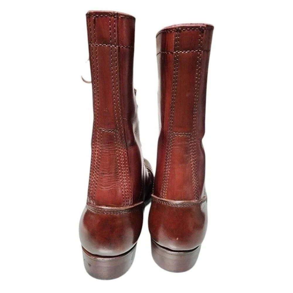 WWII Paratrooper Boots Corcoran Brown Leather Jump Boots M 7 W 9 Handmade